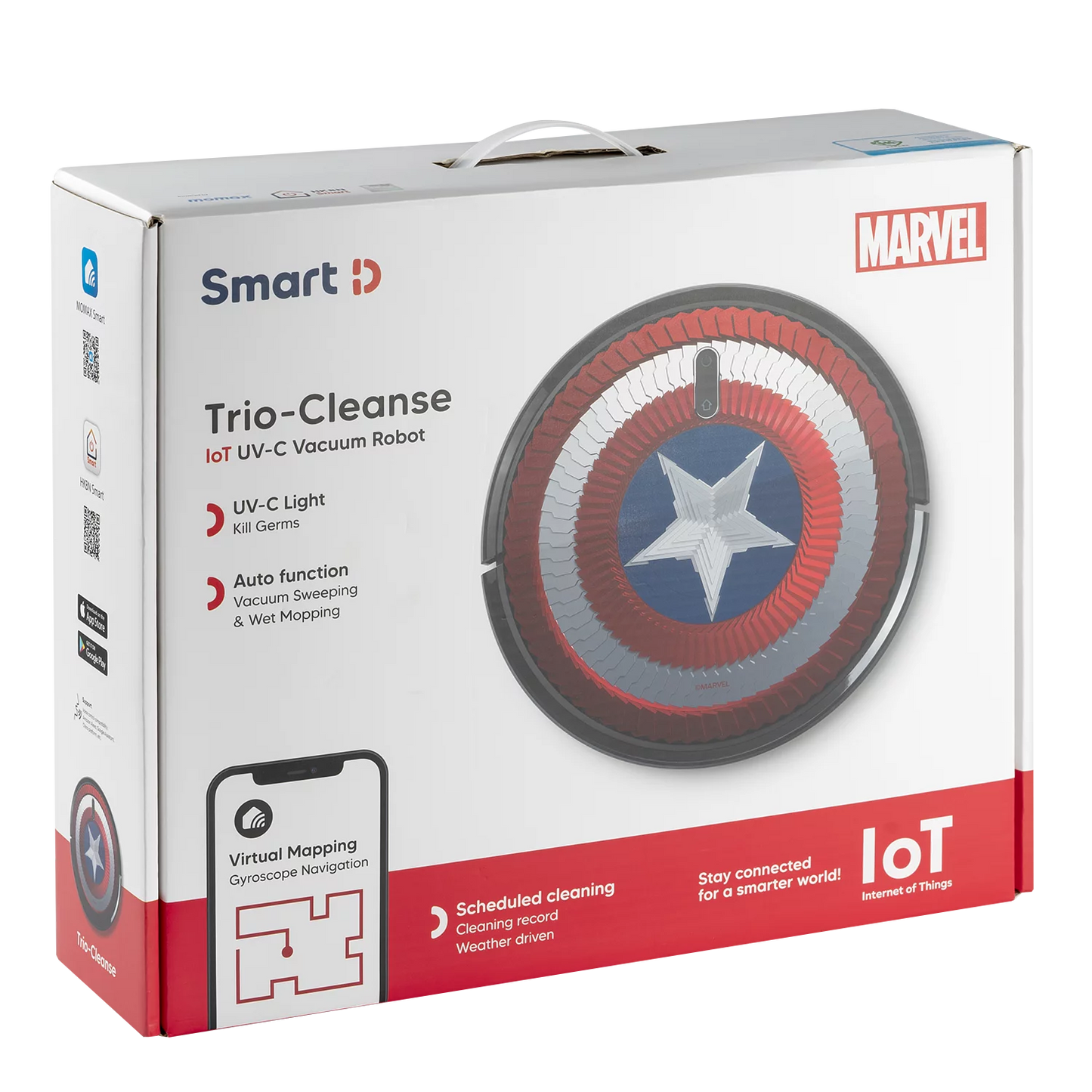 Smart D Trio-Cleanse IoT 智能紫外光掃拖機械人 (美國隊長款) -- RO1SUKDD1
