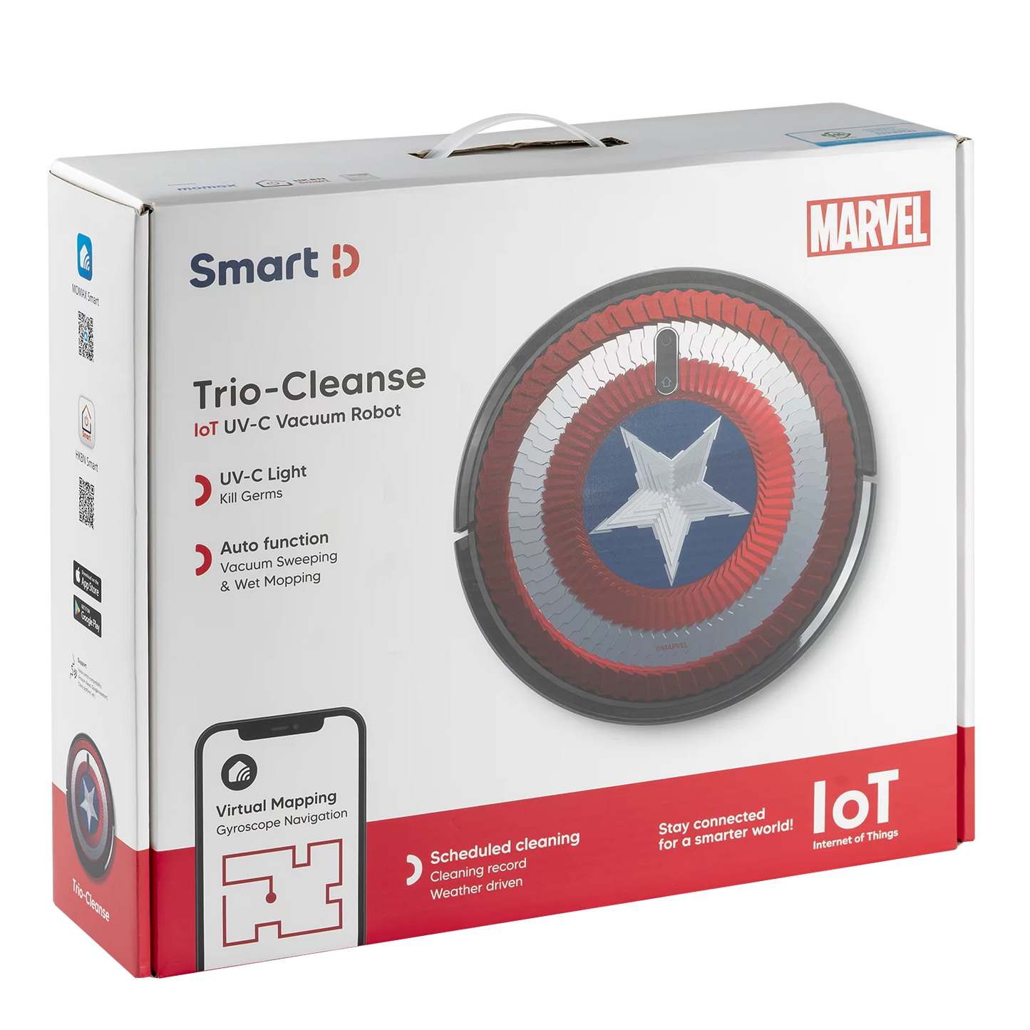 Smart D Trio-Cleanse IoT UV-C Vacuum Robot (Captain America) (RO1SUKDD1) -- Vacuum Robot