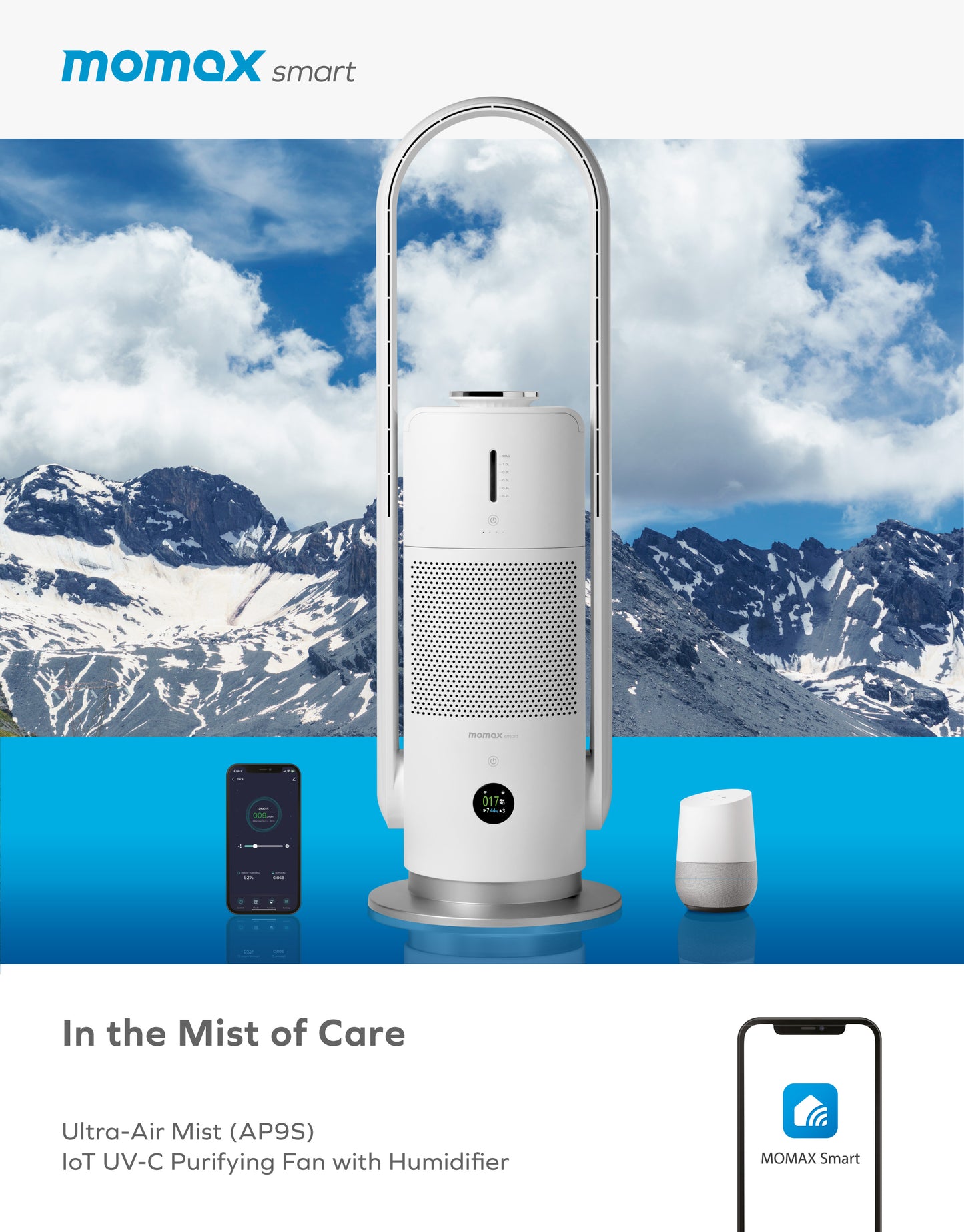 Ultra-Air Mist IoT UV-C Purifying Fan with Humidifier (AP9S) -- Purifying Fan