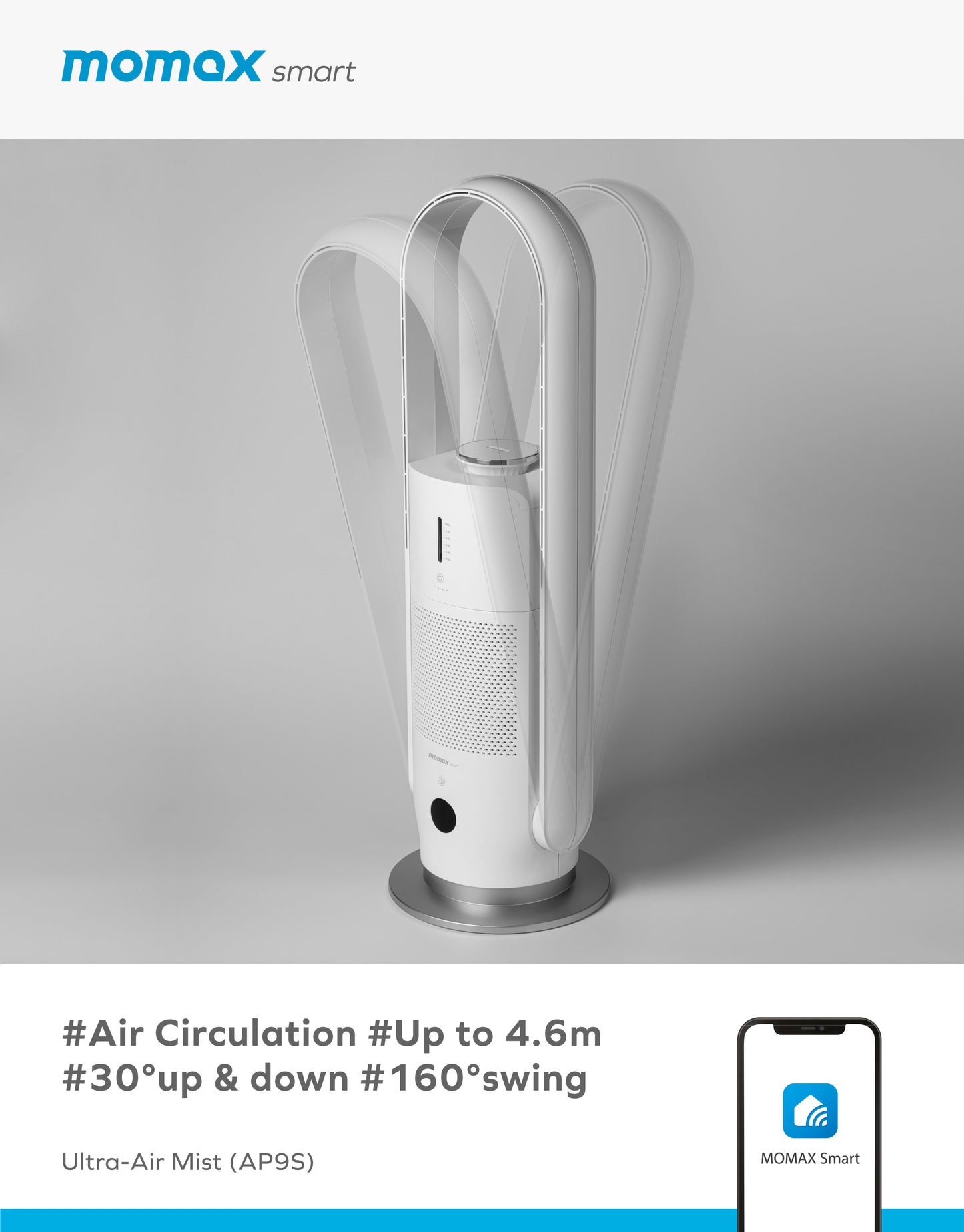Ultra-Air Mist IoT UV-C Purifying Fan with Humidifier (AP9S) -- Purifying Fan