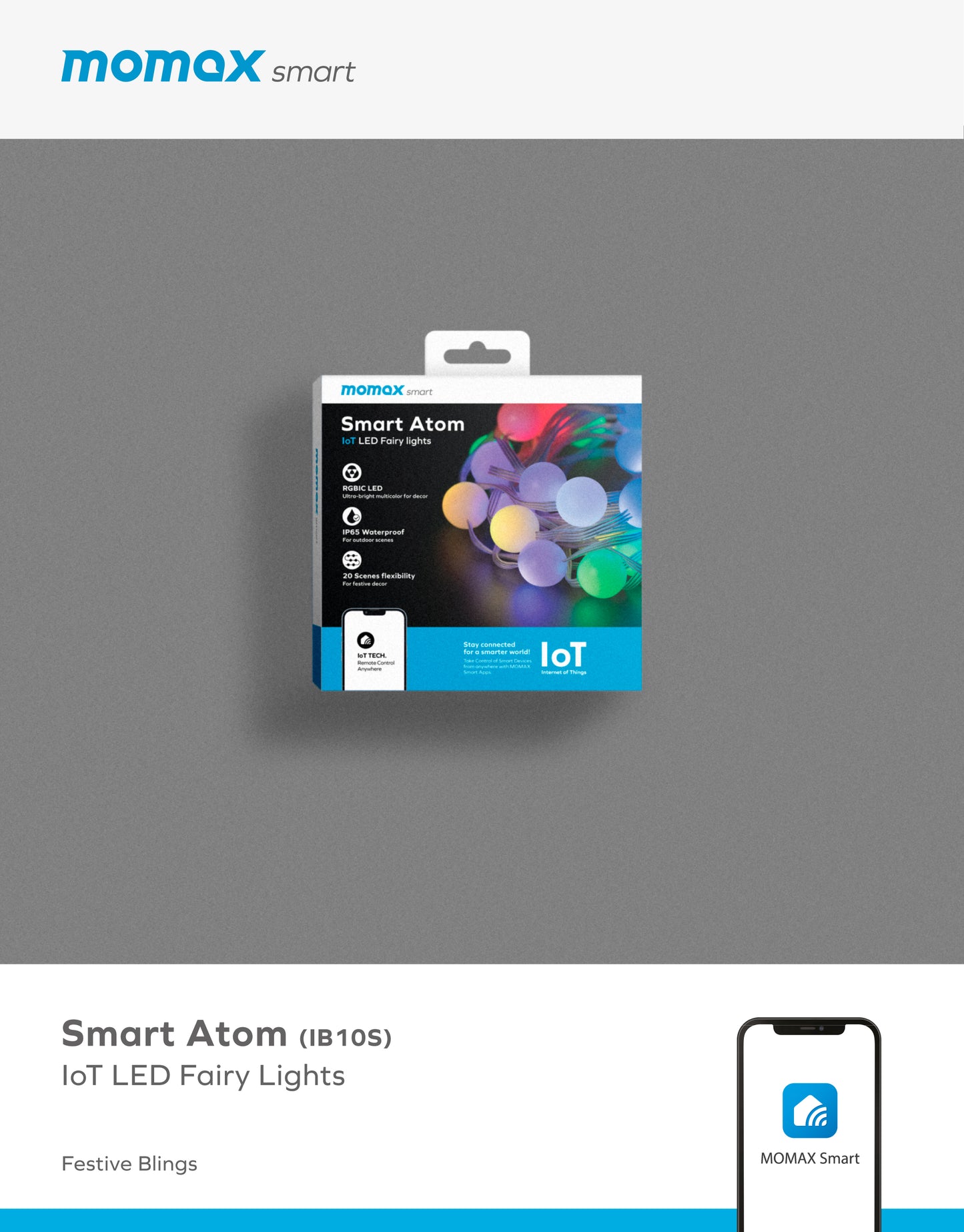 Smart Atom IoT 智能幻彩圓球燈串 -- IB10S