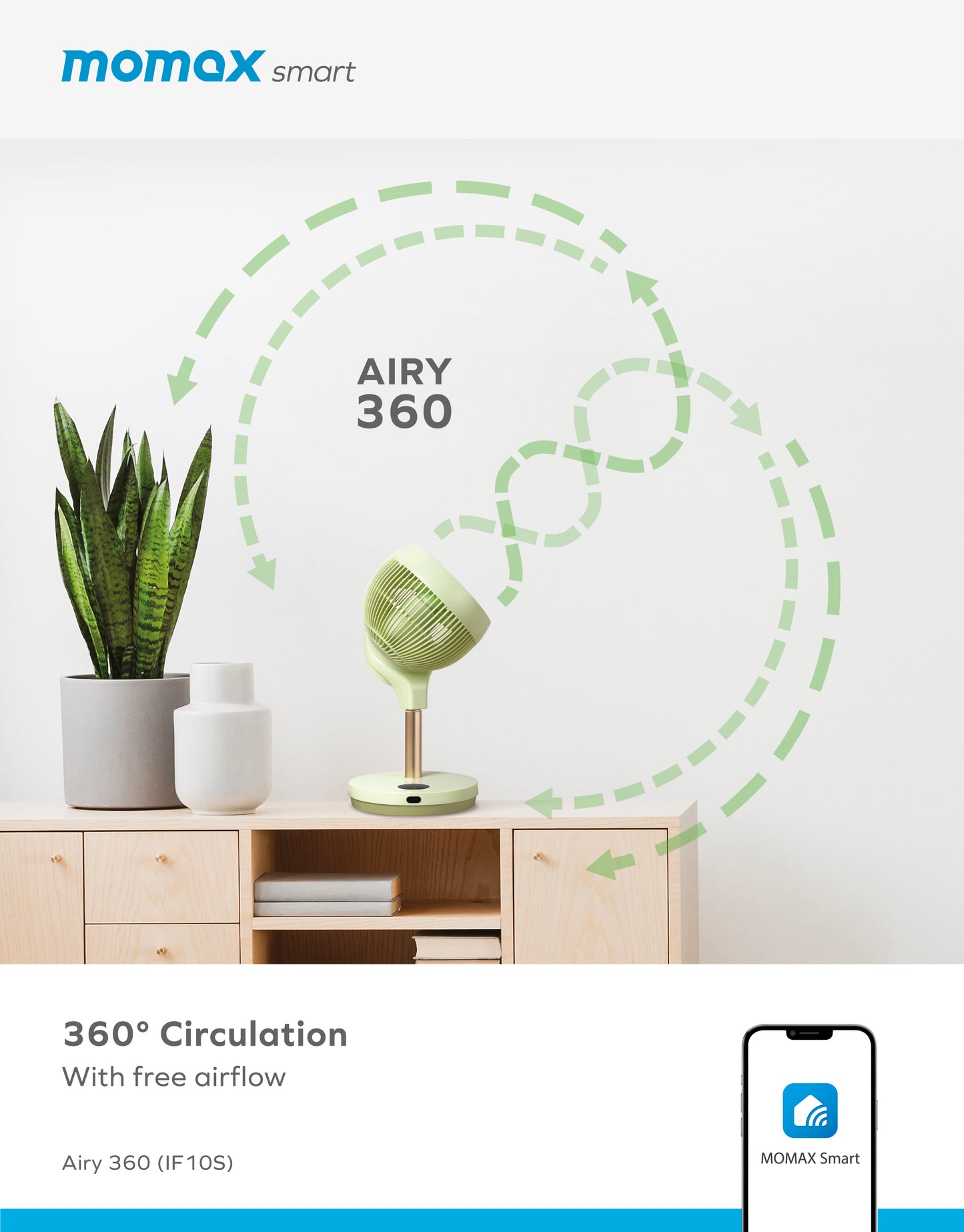 AIRY 360 智能伸縮負離子空氣循環扇 -- IF10S