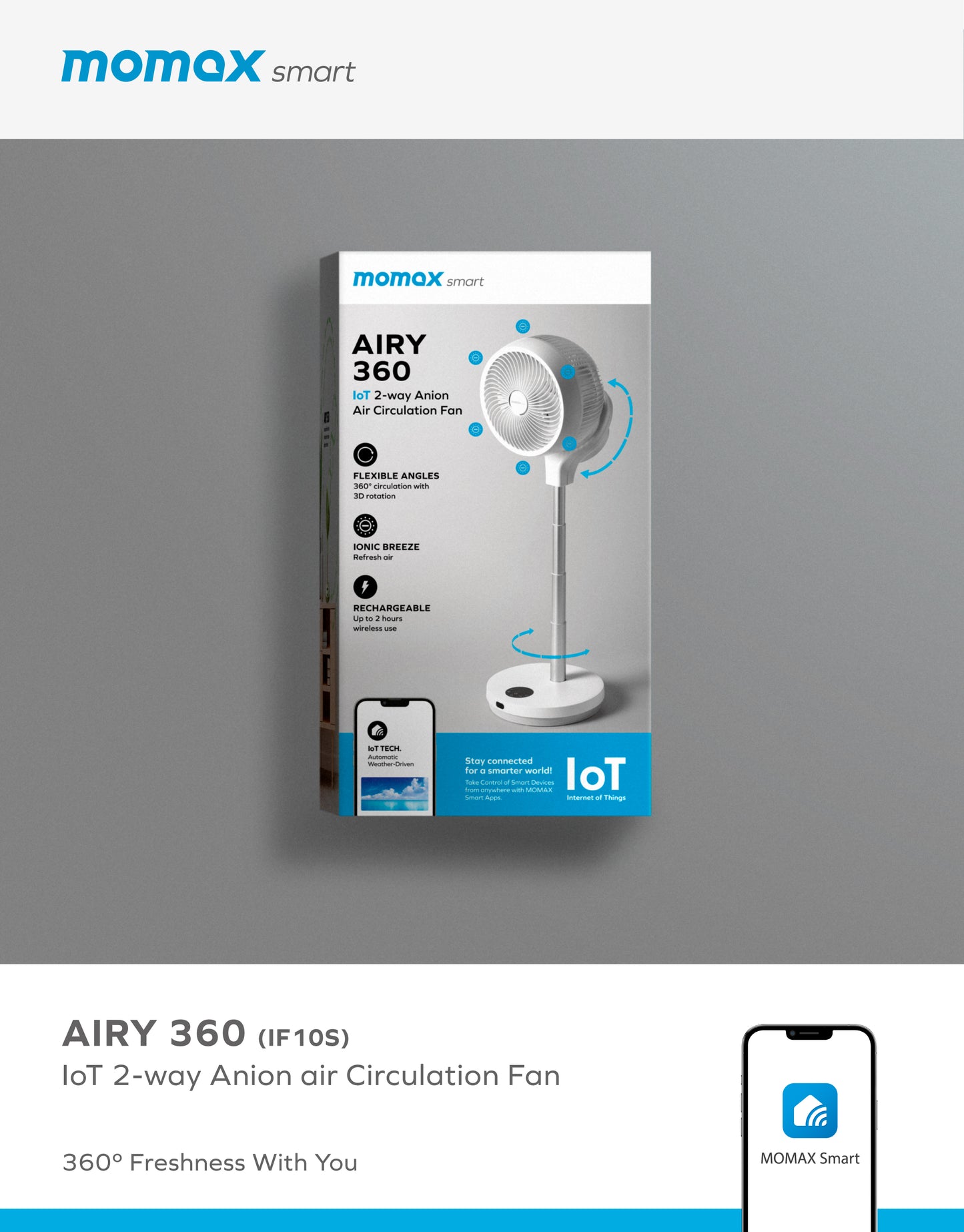 AIRY 360 IoT 2-way Anion Air Circulation Fan (IF10S) -- Circulation Fan