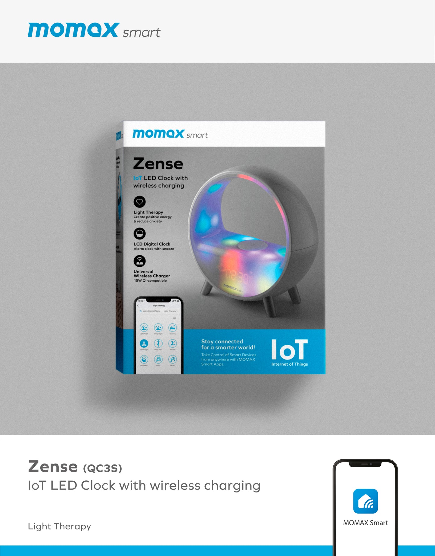 Zense IoT Ambient light with Wireless Charging (QC3) -- Ambient Light