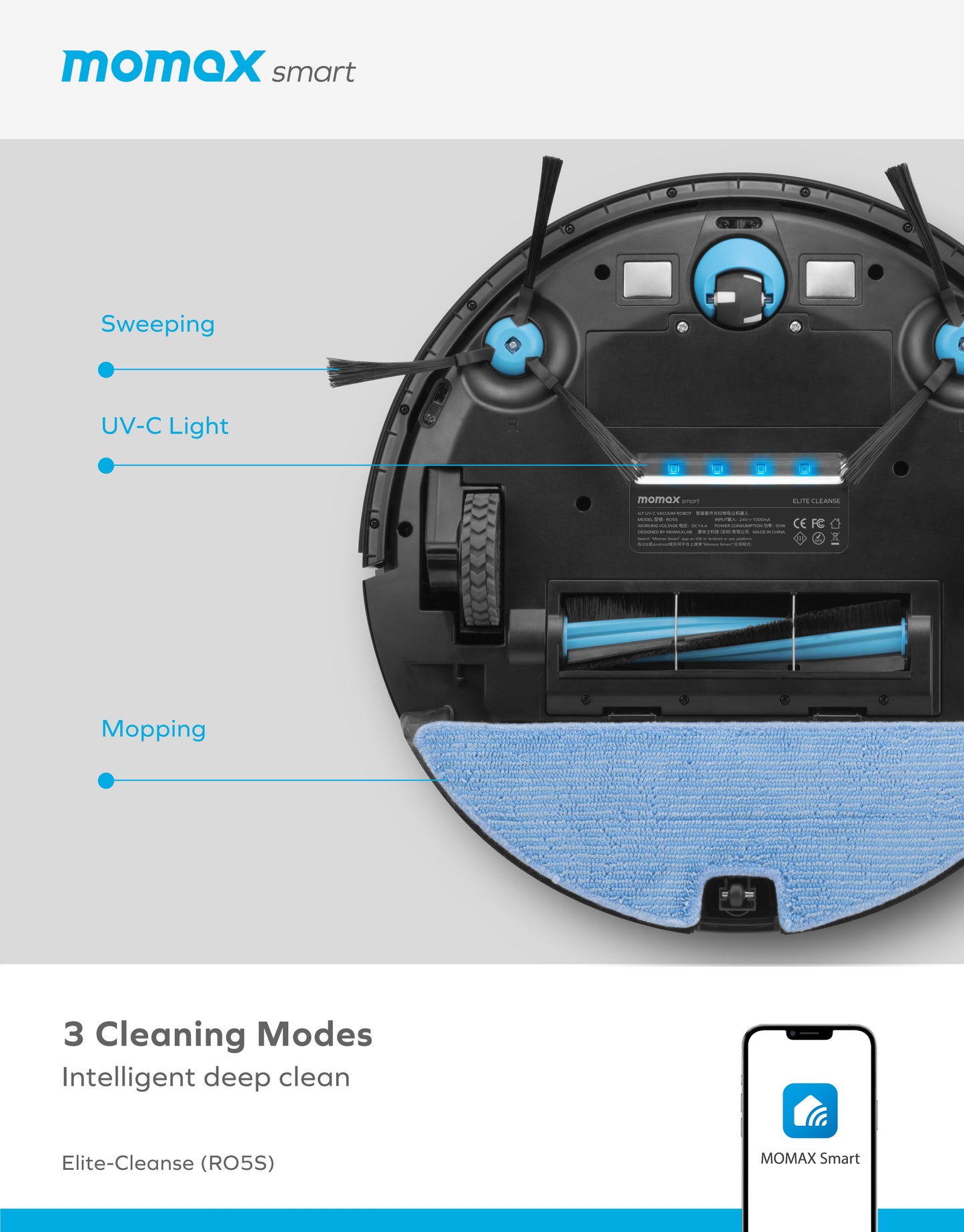 Elite Cleanse IoT UV-C Vacuum Robot (RO5S) -- Vacuum Robot