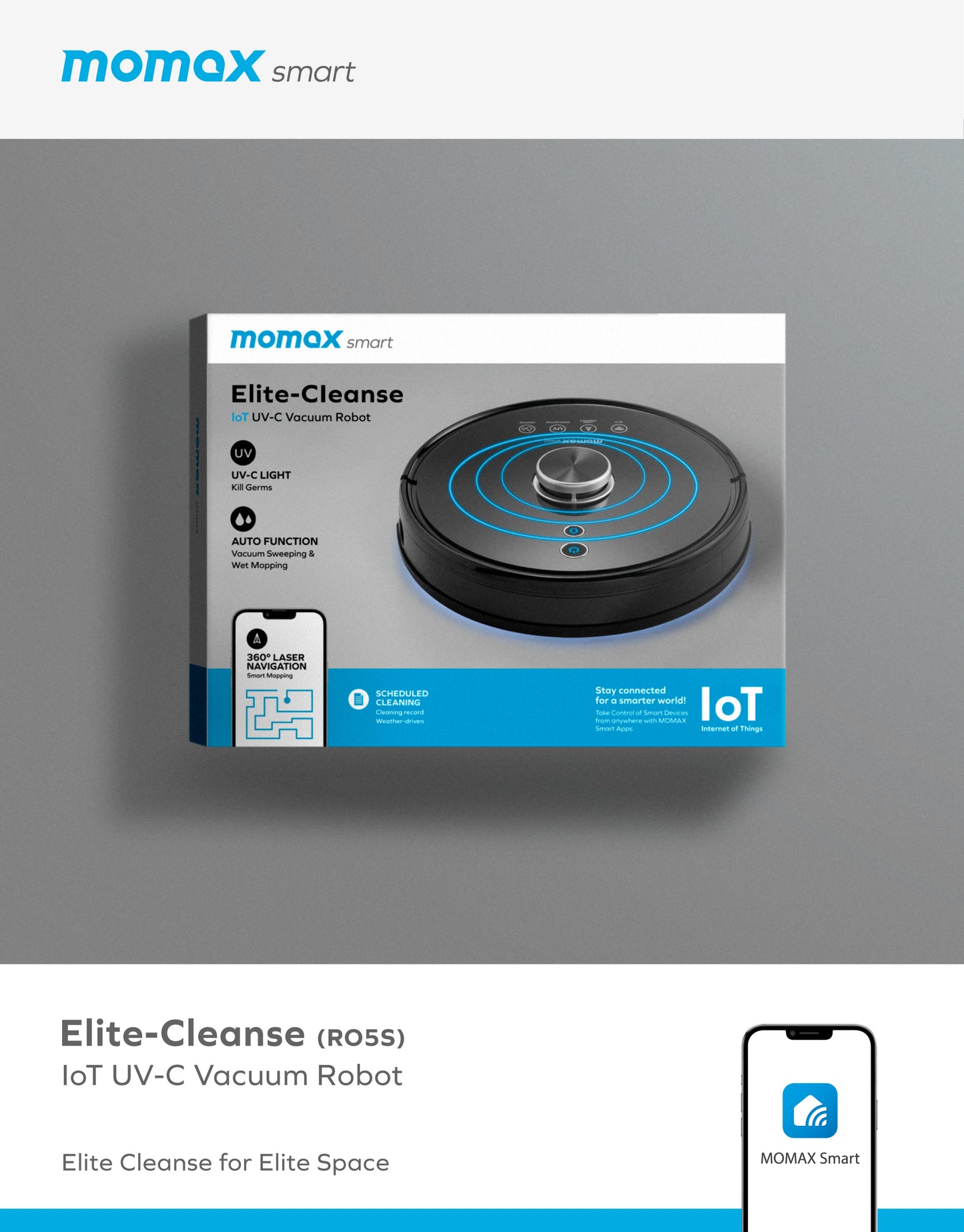 Elite Cleanse IoT UV-C Vacuum Robot (RO5S) -- Vacuum Robot